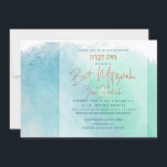 Invitación PixDezines Ocean Watercolor Beach Bat Mitzvah<br><div class="desc">PixDezines hermosos tonos de mar y océano acuático para una playa Bat Mitzvah. Este diseño representa un elegante tipo de letra manuscrita en cobre falso. Para obtener un nombre personalizado en este tipo de letra, póngase en contacto con nosotros contact.pixdezines.gmail.com. Nuestro diseño dinámico le permite editar todos los elementos. Copyright...</div>