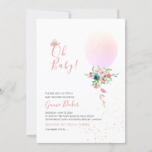 Invitación PixDezines Oh Baby Balloon Baby Shower
