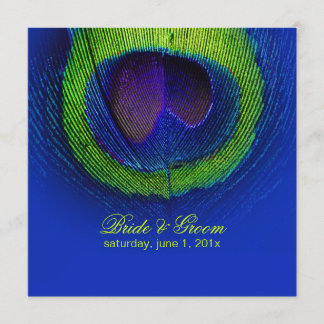 Invitación PixDezines ojo de pavo real psicodélico/azul cobal