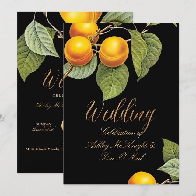 Invitación PixDezines Orchard/Peaches/Redoute (Anverso / Reverso)