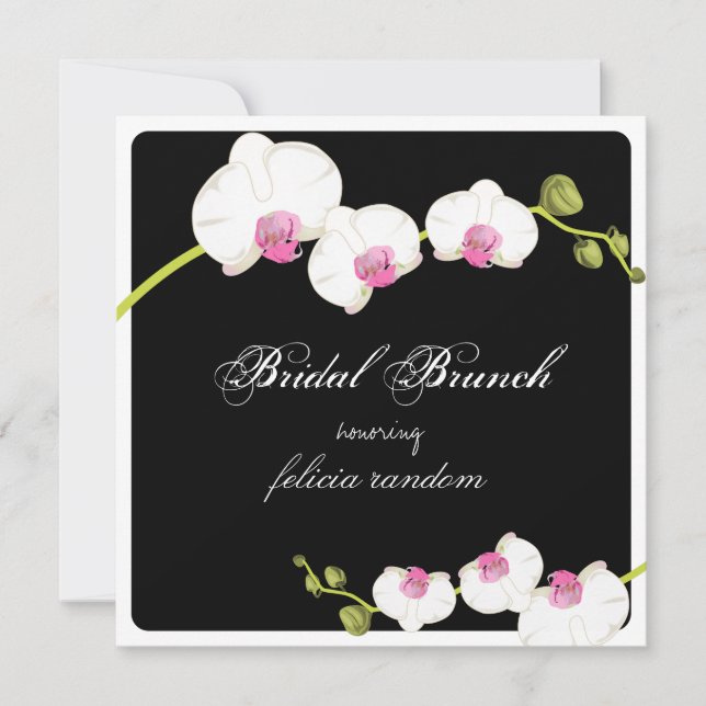 Invitación PixDezines orquídea/bridal brunch/diy fondo (Anverso)