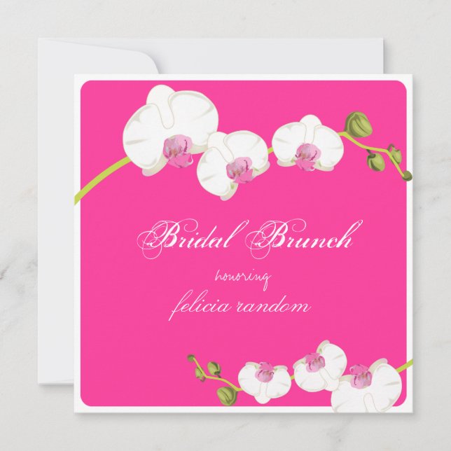Invitación PixDezines orquídea/bridal brunch/diy fondo (Anverso)