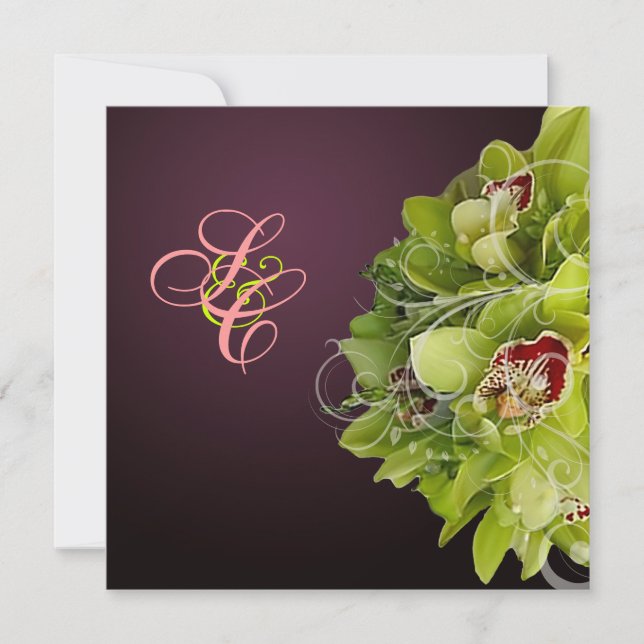 Invitación PixDezines Orquídea + Florencia Ornamental (Anverso)