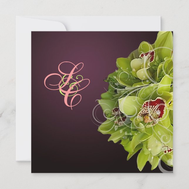Invitación PixDezines Orquídea + Florencia Ornamental (Anverso)