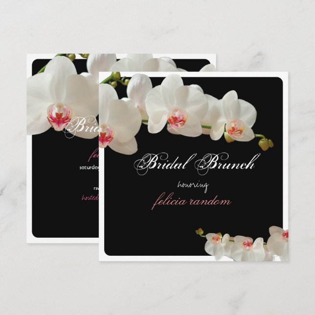 Invitación PixDezines orquídeas/brunch nupcial/fondo diy (Anverso / Reverso)
