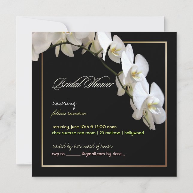 Invitación PixDezines orquídeas/falaenopsis (Anverso)