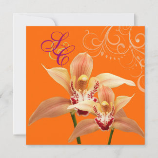 Invitación PixDezines Orquídeas/Naranjas + Florencia ornament