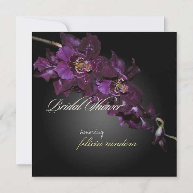 Invitación PixDezines orquídeas púrpura oscuro/vuylstekeara (Anverso)