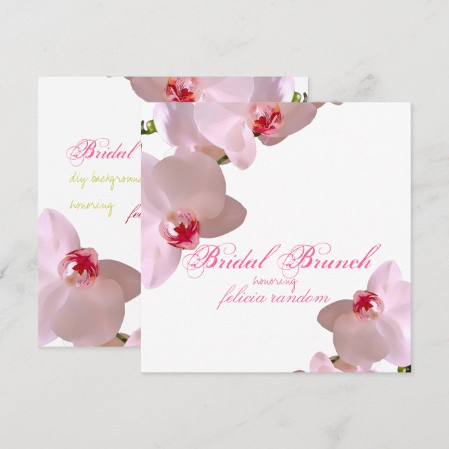 Invitación PixDezines Orquids/phalaenopsis/fondo DIY (Anverso / Reverso)