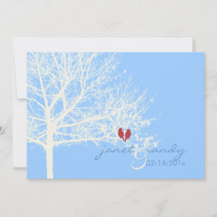 Invitación PixDezines Pájaros de Nieve Otoño Invierno color d
