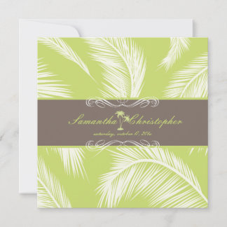 Invitación PixDezines Palm Fronds, Cacao+Lime