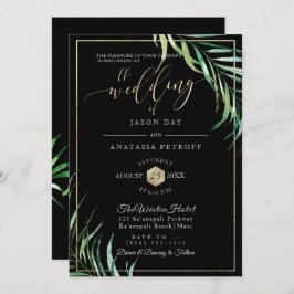 Invitación PixDezines Palm Fronds+Honeycomb