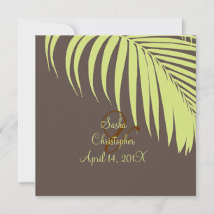 Invitación PixDezines Palma Fronds, Casa de Mint Chocolate