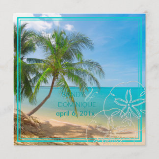 Invitación PixDezines Paraíso/Isla Tropical+dólar de arena