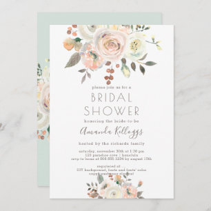 Invitación PixDezines Peaches+Cream Bridal Shower Watercolor