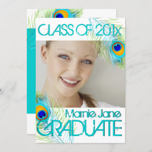 Invitación PixDezines Peacock, fondo del día de graduación