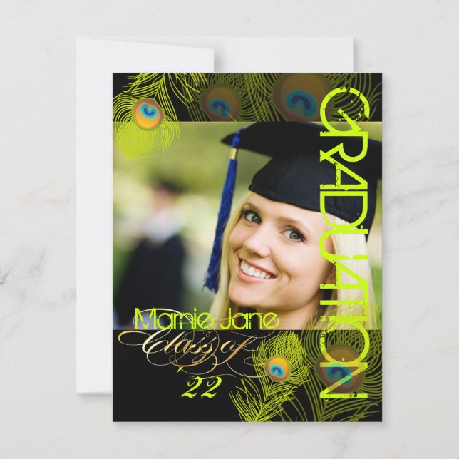 Invitación PixDezines Peacock, graduación en 2012, antecedent (Anverso)