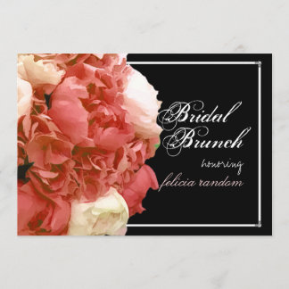 Invitación PixDezines, peonías de coral/hortensias/brunch mat