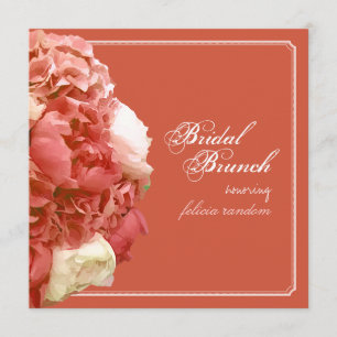 Invitación PixDezines Peonias/Hortensias/Desayuno Nupcial de 