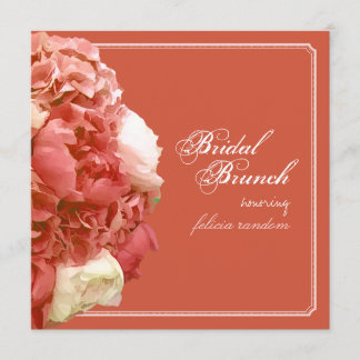 Invitación PixDezines Peonias/Hortensias/Desayuno Nupcial de 