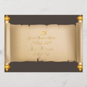 Invitación PixDezines pergamino de la torá vintage para bar m