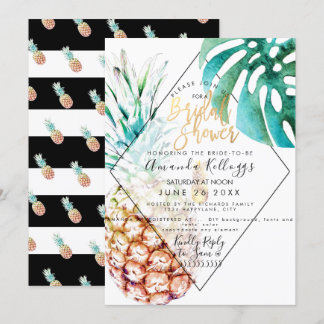 Invitación PixDezines Pineapple Bridal Shower+Monstera