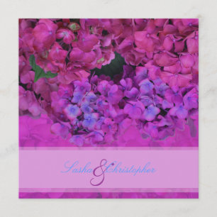 Invitación PixDezines Pink/Fuschia Hydrangea
