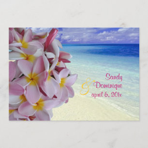 Invitación PixDezines Pink Plumeria + Playa