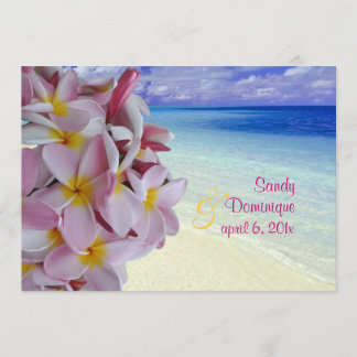 Invitación PixDezines Pink Plumeria + Playa