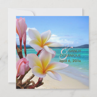Invitación PixDezines Pink Plumeria + Playa