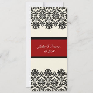 Invitación PixDezines Piqué, Damasco / Negro + Blanco desacti
