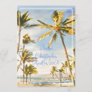 Invitación PixDezines playa vintage, paraíso tropical