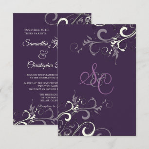 Invitación PixDezines PLUM/TORNILLOS DE CREMA/Fondo DIY