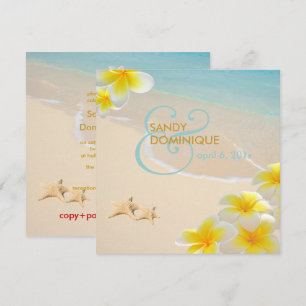 Invitación PixDezines PLUMERIA LEI/BEACH/STARFISH