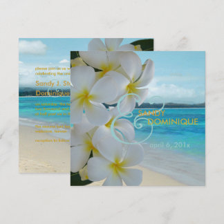 Invitación PixDezines PLUMERIA LEI/BEACH/TROPICAL/DIYfont