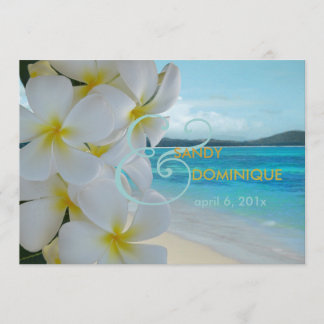Invitación PixDezines PLUMERIA LEI/BODA PLAYA