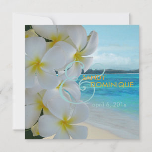 Invitación PixDezines Plumeria Lei/playa/boda tropical