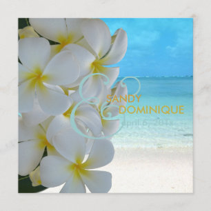Invitación PixDezines Plumeria Lei/playa/boda tropical