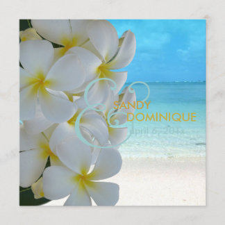 Invitación PixDezines Plumeria Lei/playa/boda tropical