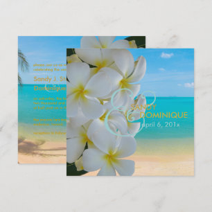 Invitación PixDezines Plumeria Lei/playa/boda tropical