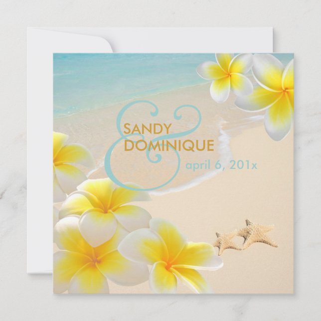 Invitación PixDezines Plumeria Lei/playa/estepa tropical (Anverso)