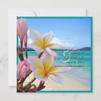 Invitación PixDezines Plumeria Rosa + Playa