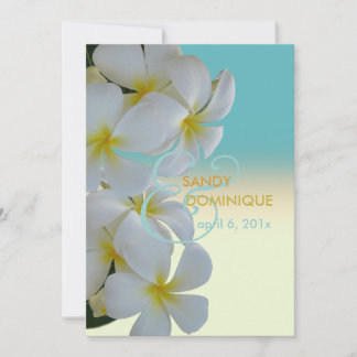 Invitación PixDezines plumerias/playa tropical