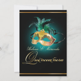Invitación PixDezines Quinceanera/color verde azulado/DIY!!
