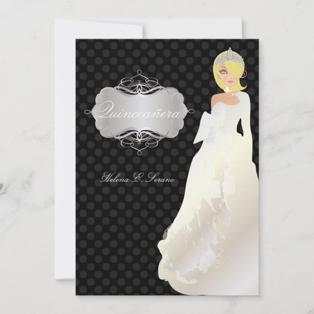 Invitación PixDezines Quinceañera/princesa Quince años (Anverso)
