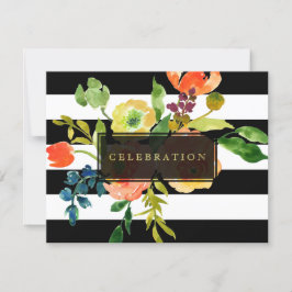 Invitación PixDezines rección mitzvah/DIYstripes/floral