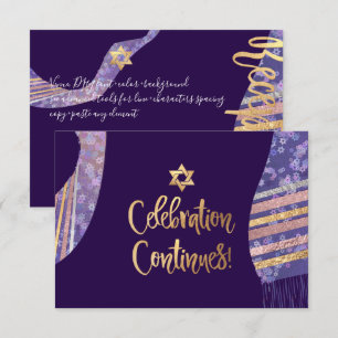 Invitación PixDezines Recepción Mitzvah/acuarela púrpura