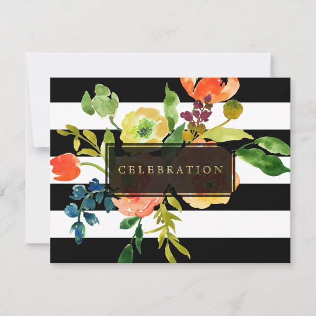 Invitación PixDezines recepción mitzvah/DIYfranjas/floral (Anverso)