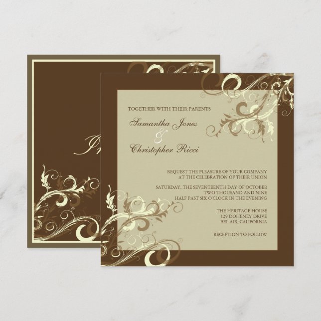 Invitación PixDezines REMOLINOS DE VAINILLA / CAFE AU LAIT (Anverso / Reverso)