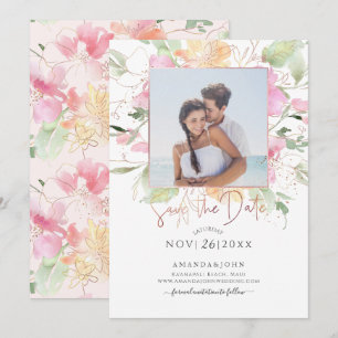 Invitación PixDezines Romance Sonrojante, Guarde la Fecha